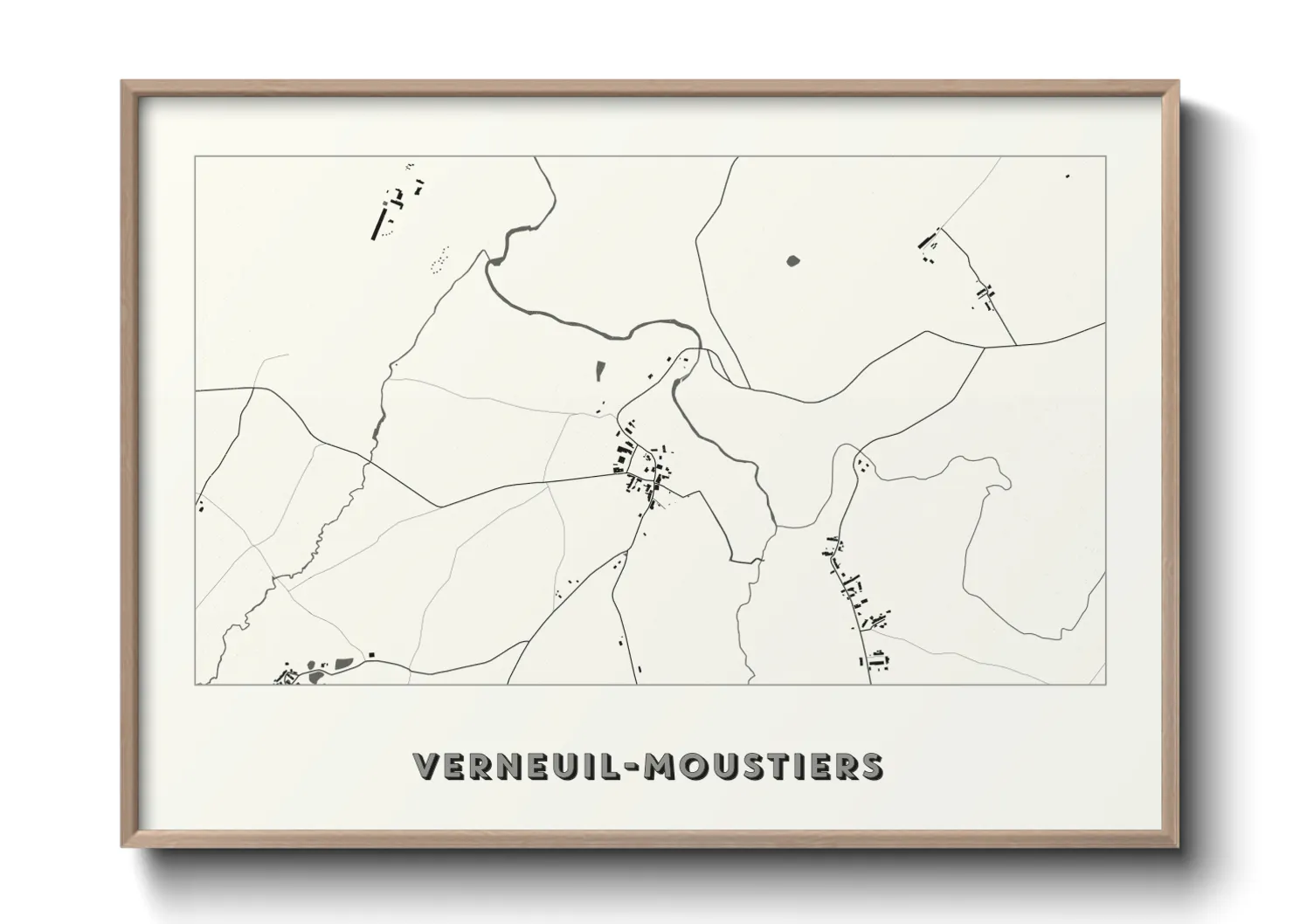 Une affiche de carte sur Verneuil-Moustiers