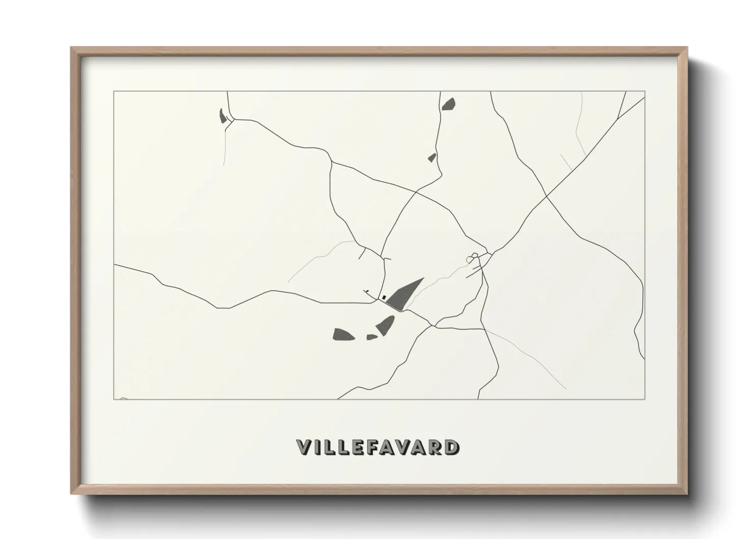 Une affiche de carte sur Villefavard