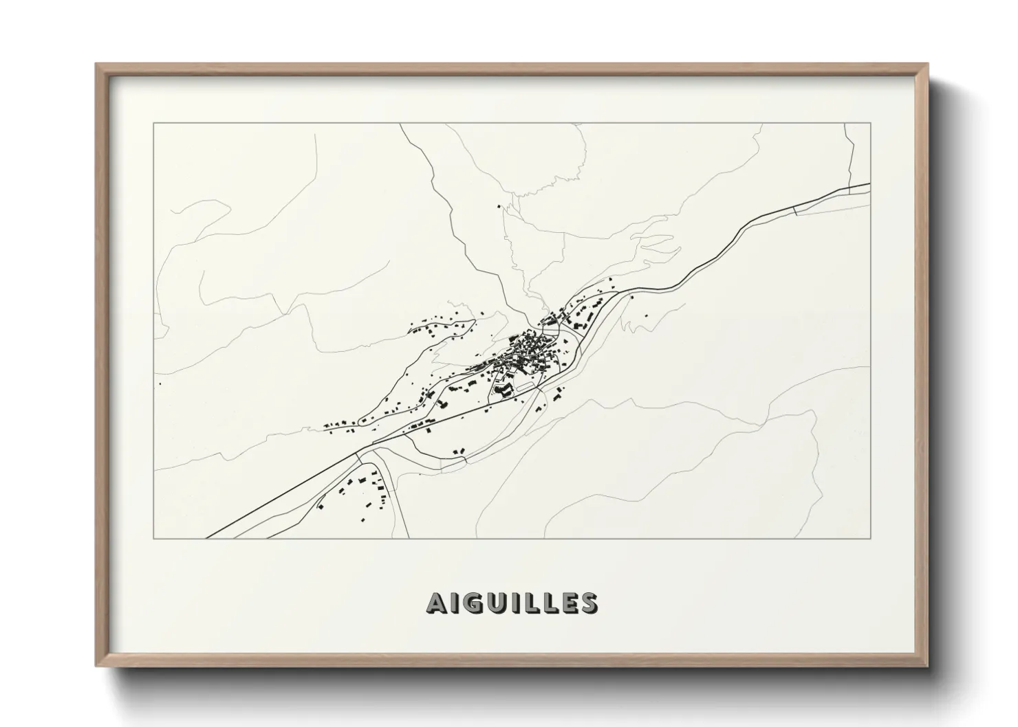 Une affiche de carte sur Aiguilles
