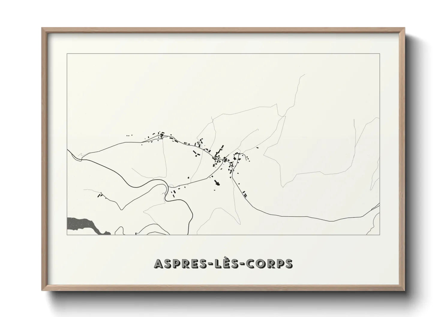 Une affiche de carte sur Aspres-lès-Corps