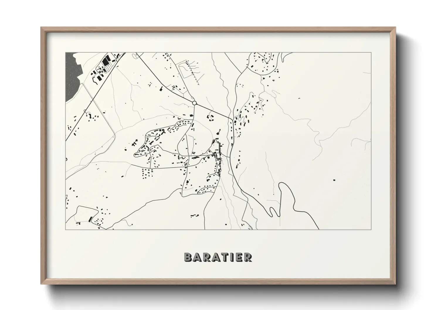 Une affiche de carte sur Baratier