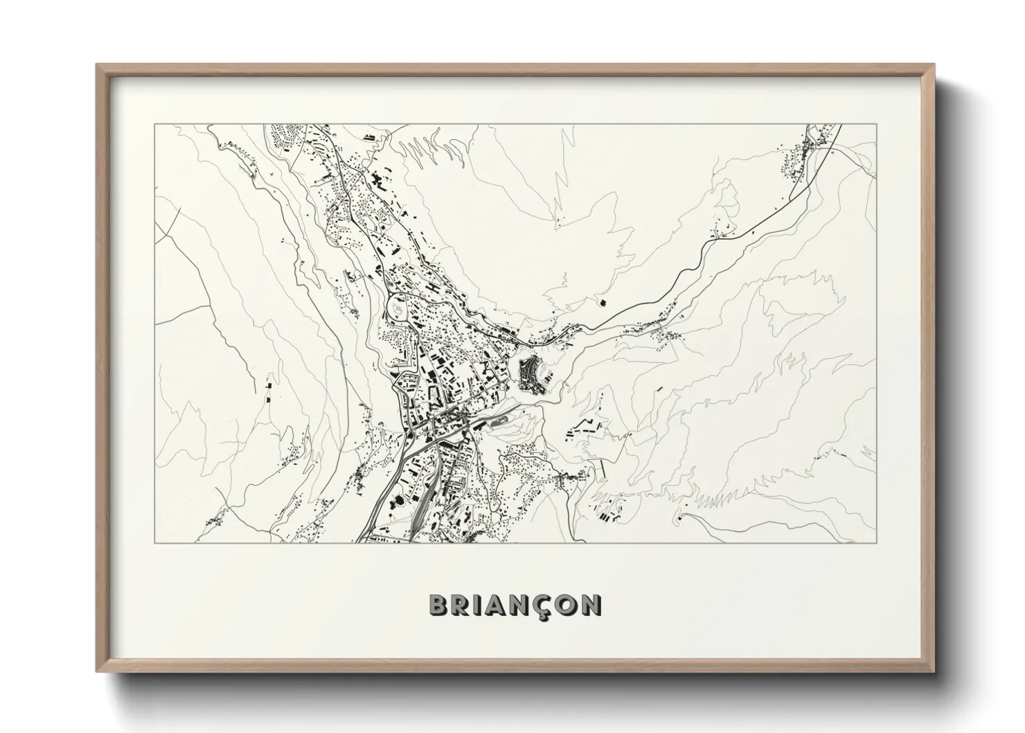Une affiche de carte sur Briançon