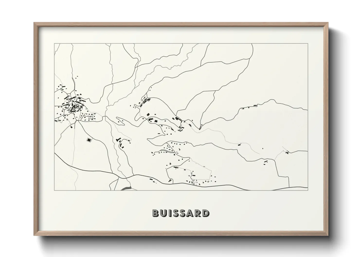 Une affiche de carte sur Buissard
