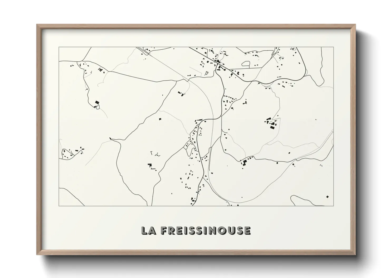 Une affiche de carte sur La Freissinouse