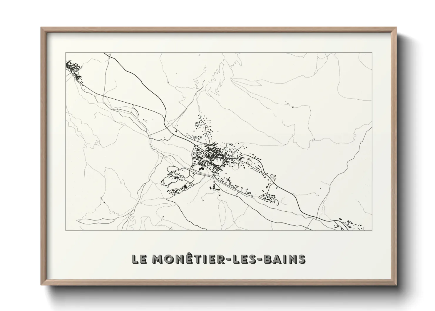Une affiche de carte sur Le Monêtier-les-Bains
