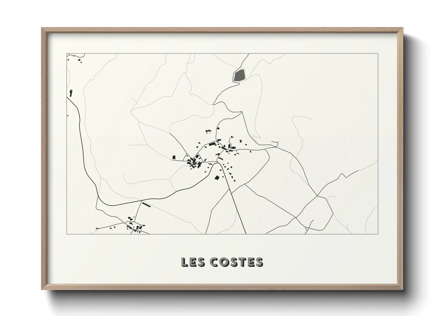 Une affiche de carte sur Les Costes
