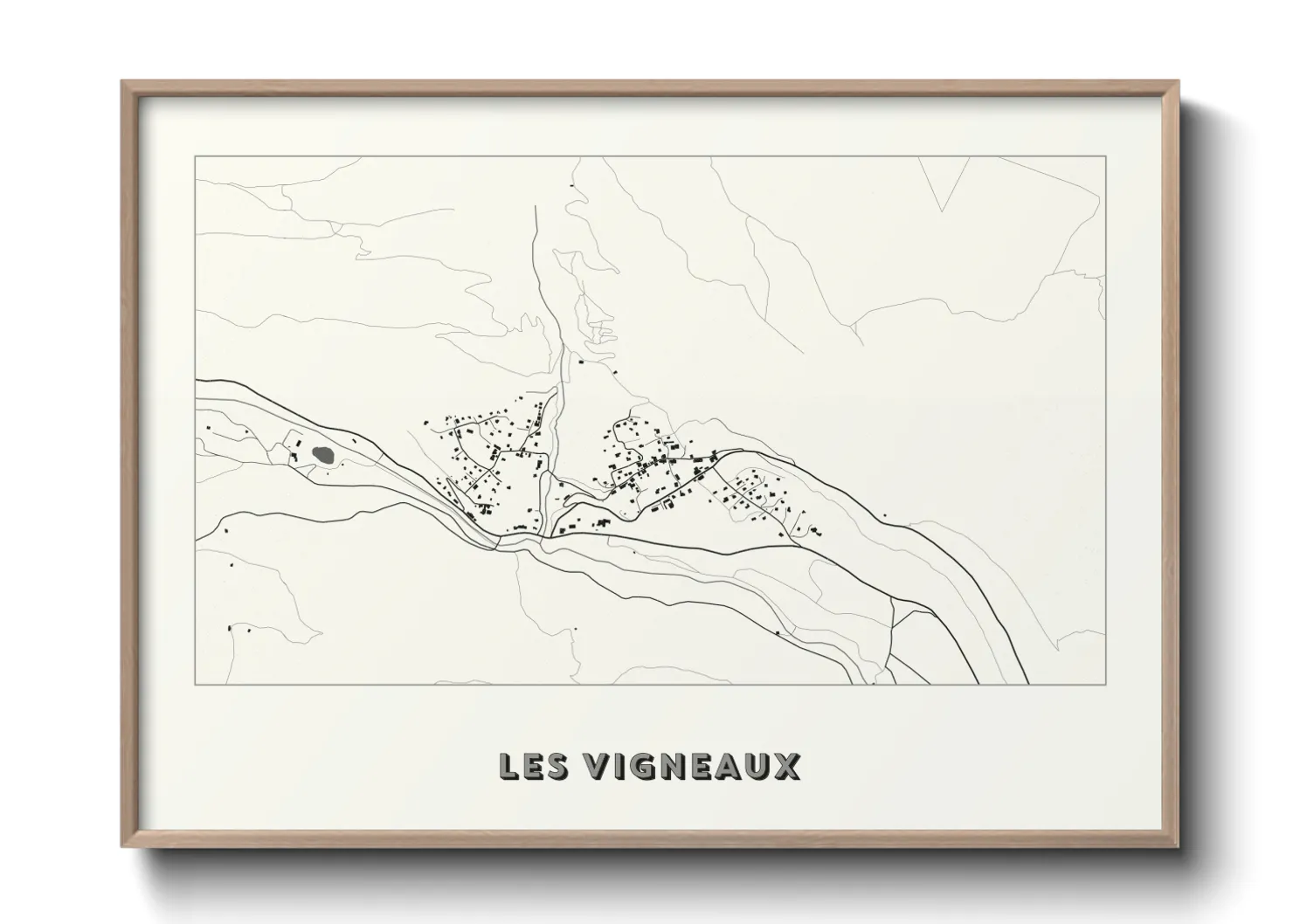 Une affiche de carte sur Les Vigneaux
