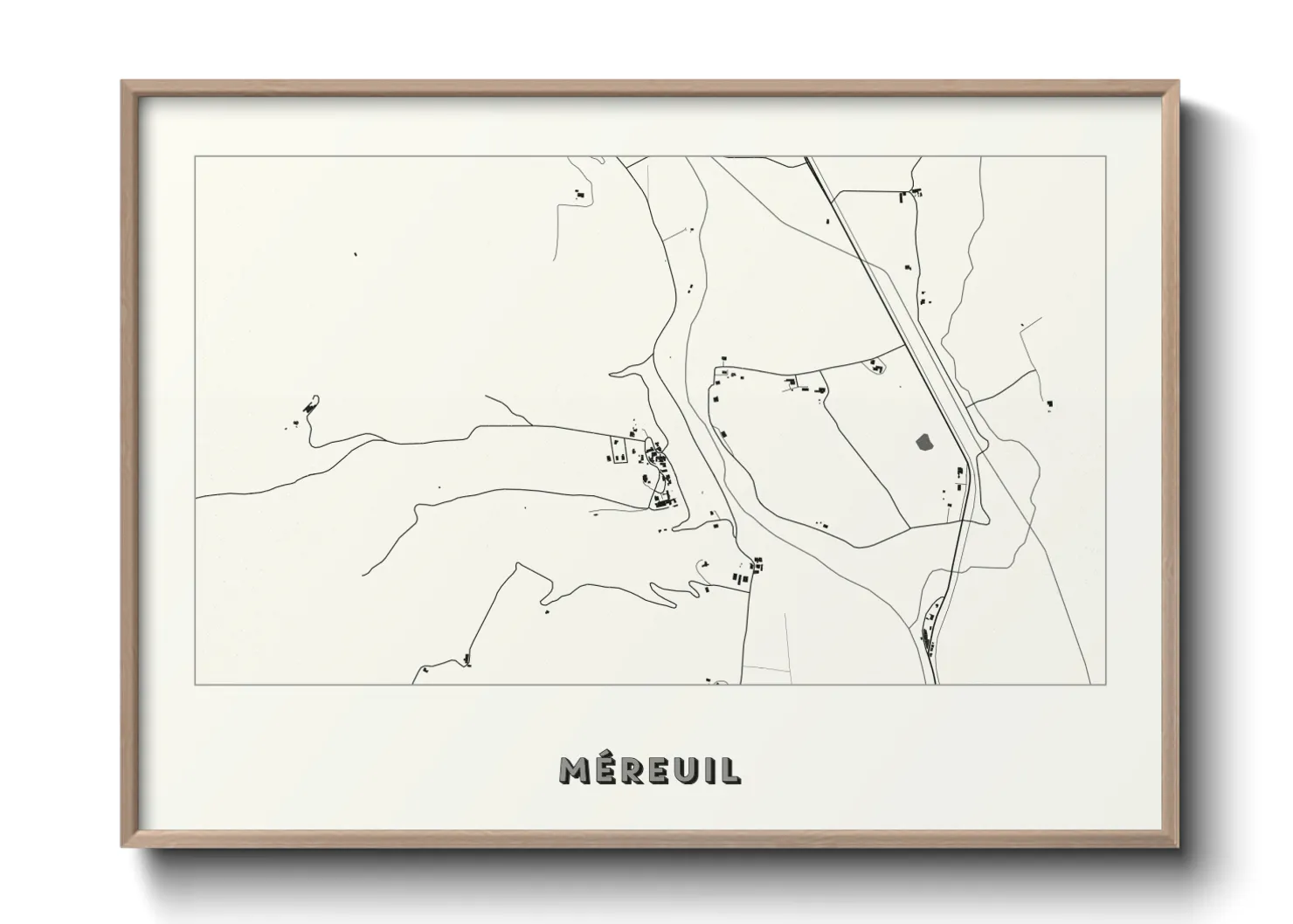 Une affiche de carte sur Méreuil