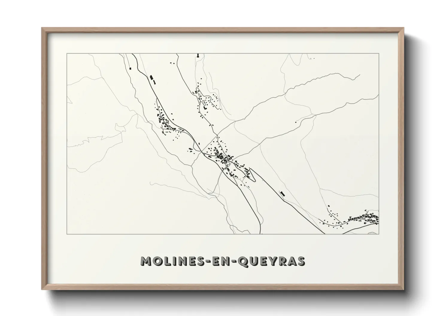 Une affiche de carte sur Molines-en-Queyras