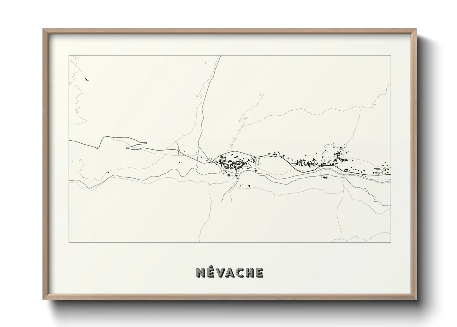 Une affiche de carte sur Névache