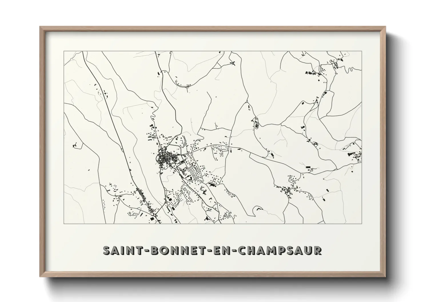 Une affiche de carte sur Saint-Bonnet-en-Champsaur