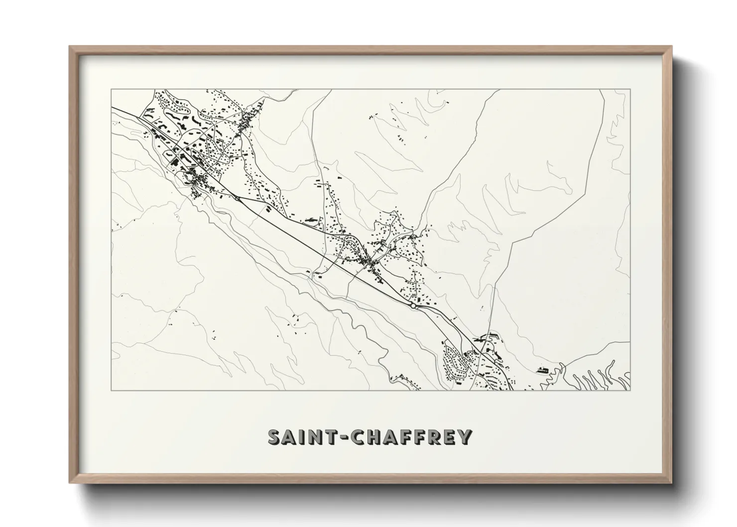 Une affiche de carte sur Saint-Chaffrey