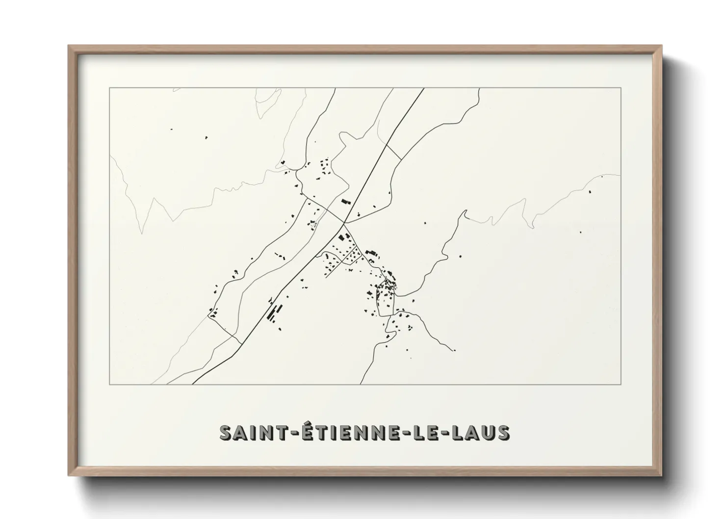 Une affiche de carte sur Saint-Étienne-le-Laus