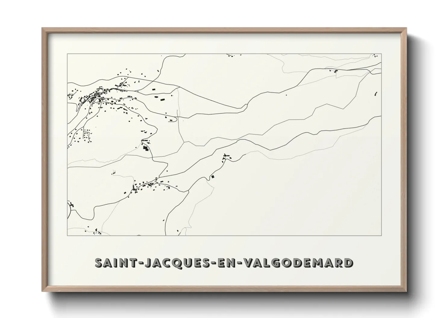 Une affiche de carte sur Saint-Jacques-en-Valgodemard