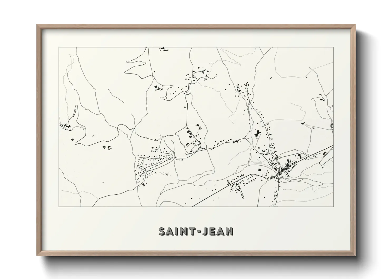 Une affiche de carte sur Saint-Jean