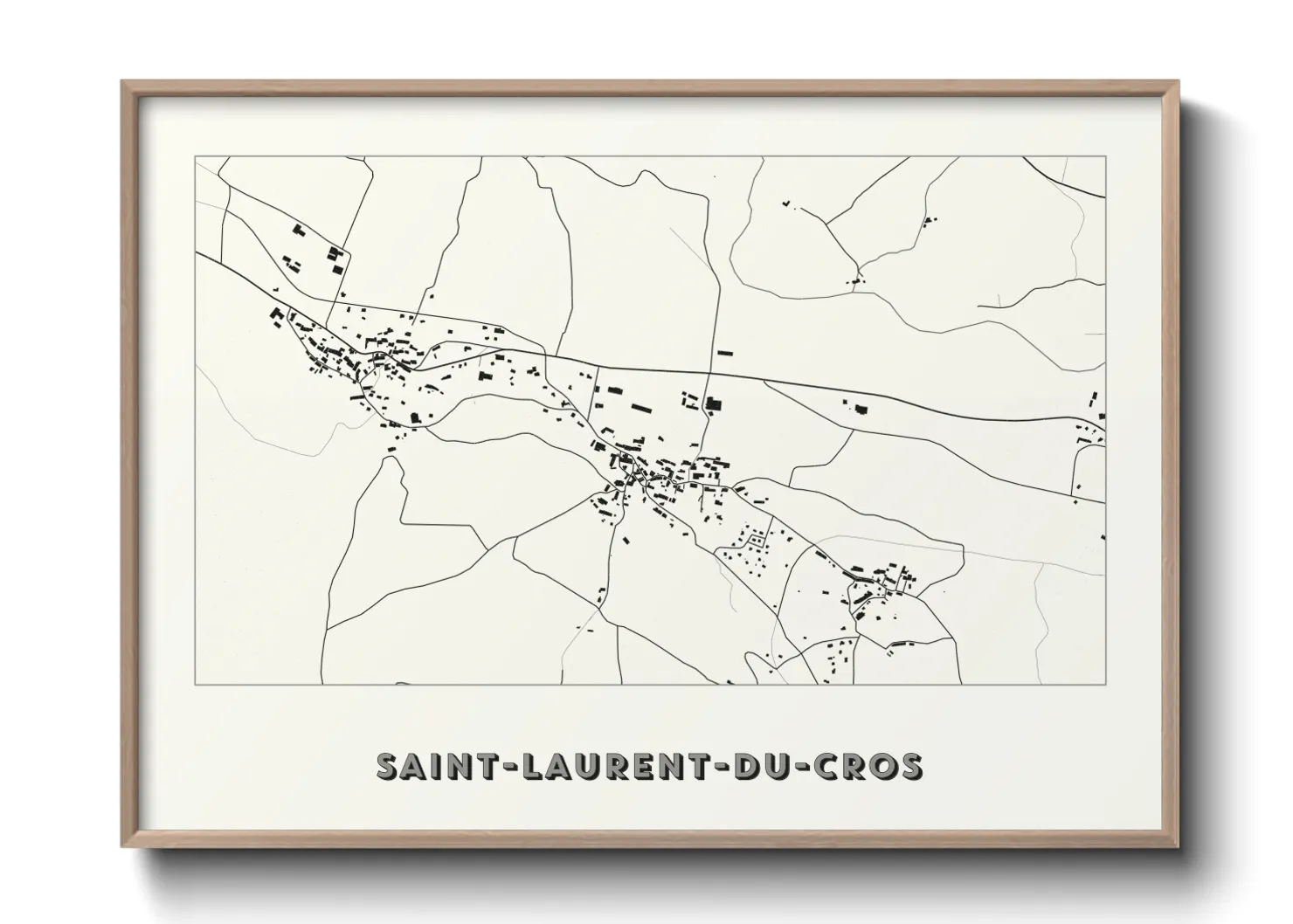 Une affiche de carte sur Saint-Laurent-du-Cros