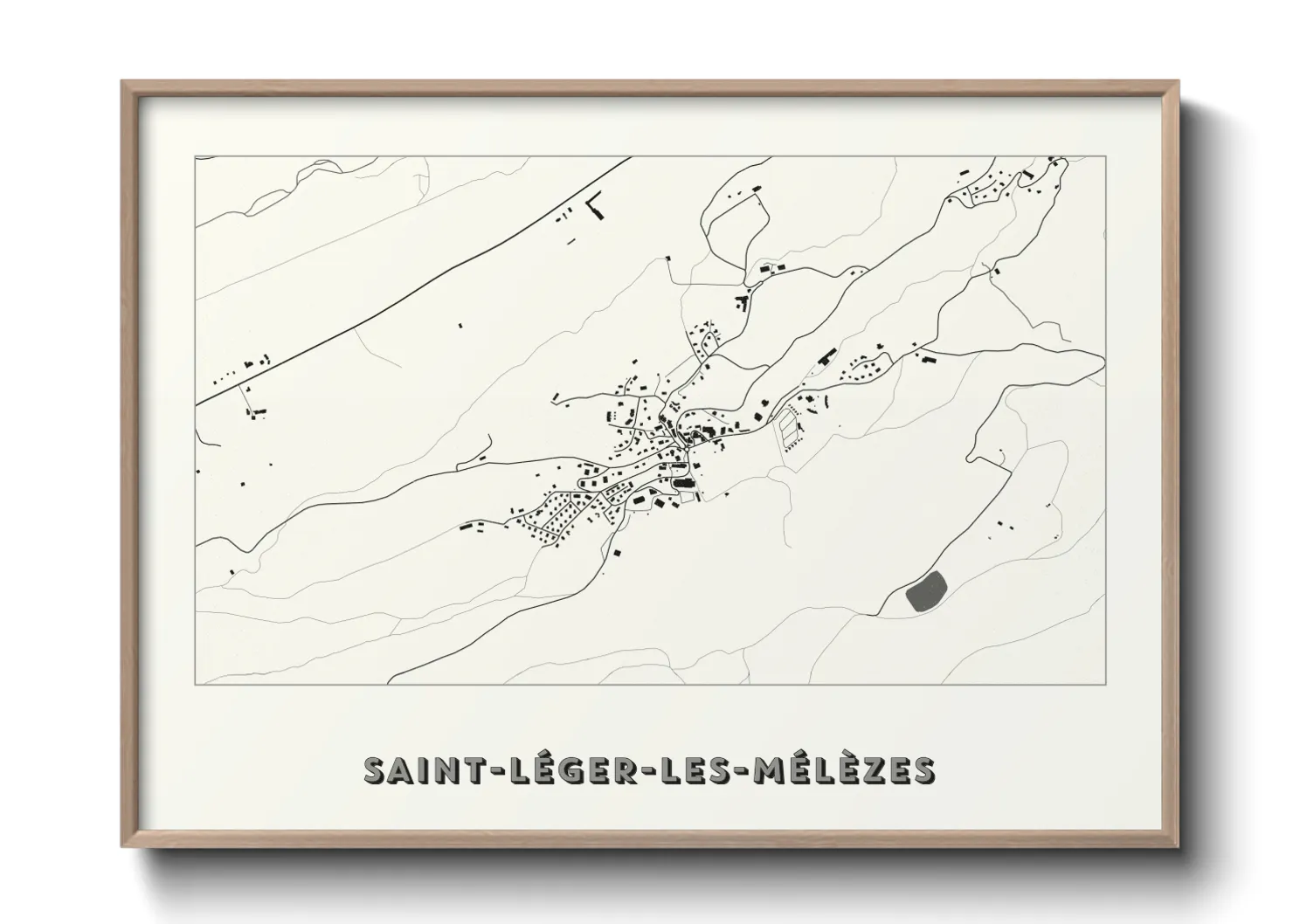 Une affiche de carte sur Saint-Léger-les-Mélèzes