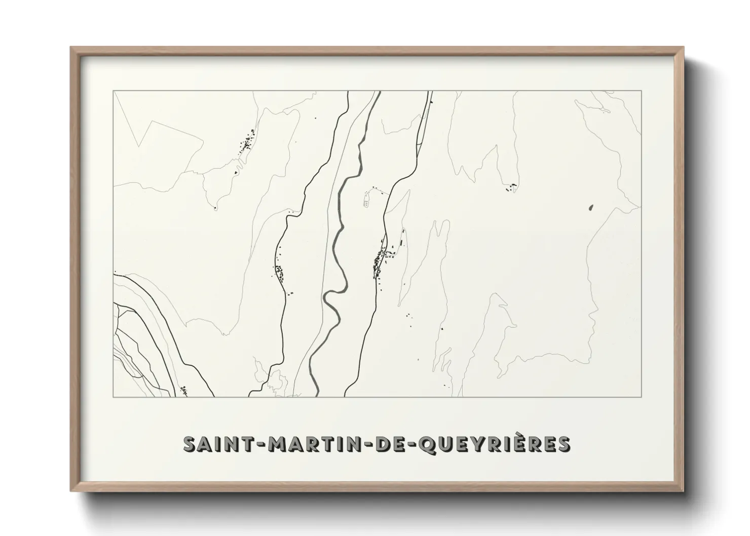 Une affiche de carte sur Saint-Martin-de-Queyrières