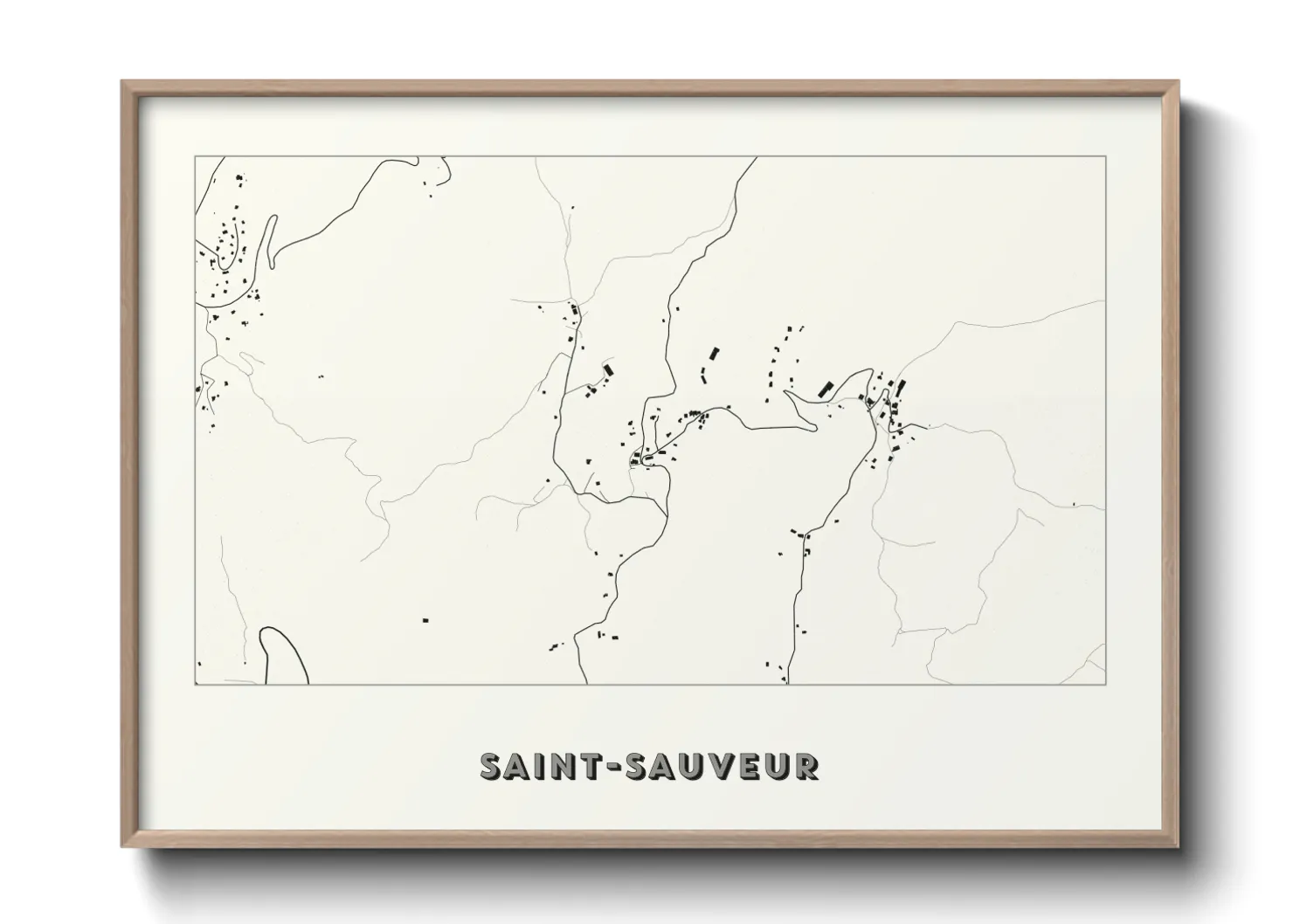 Une affiche de carte sur Saint-Sauveur