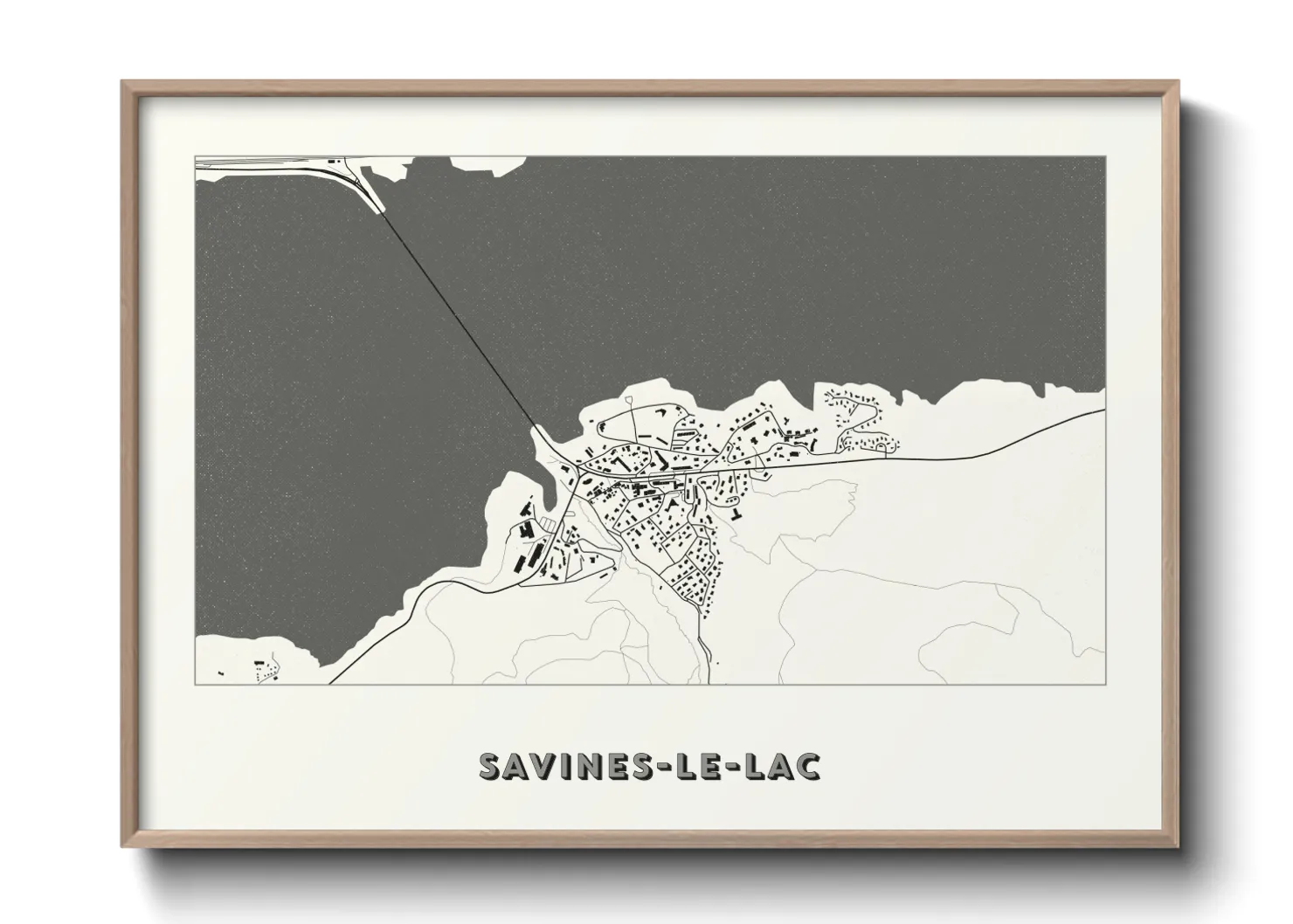 Une affiche de carte sur Savines-le-Lac