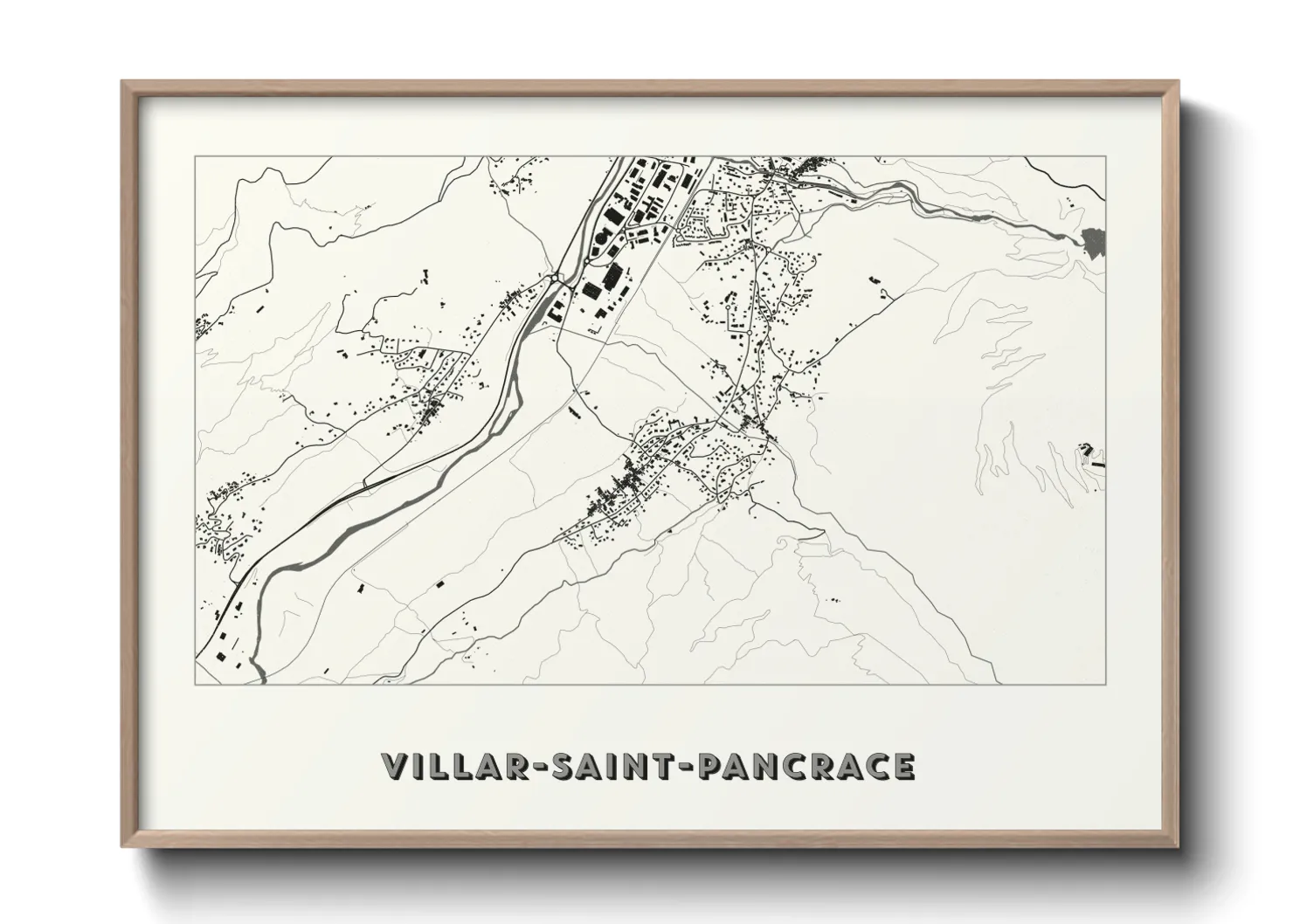 Une affiche de carte sur Villar-Saint-Pancrace