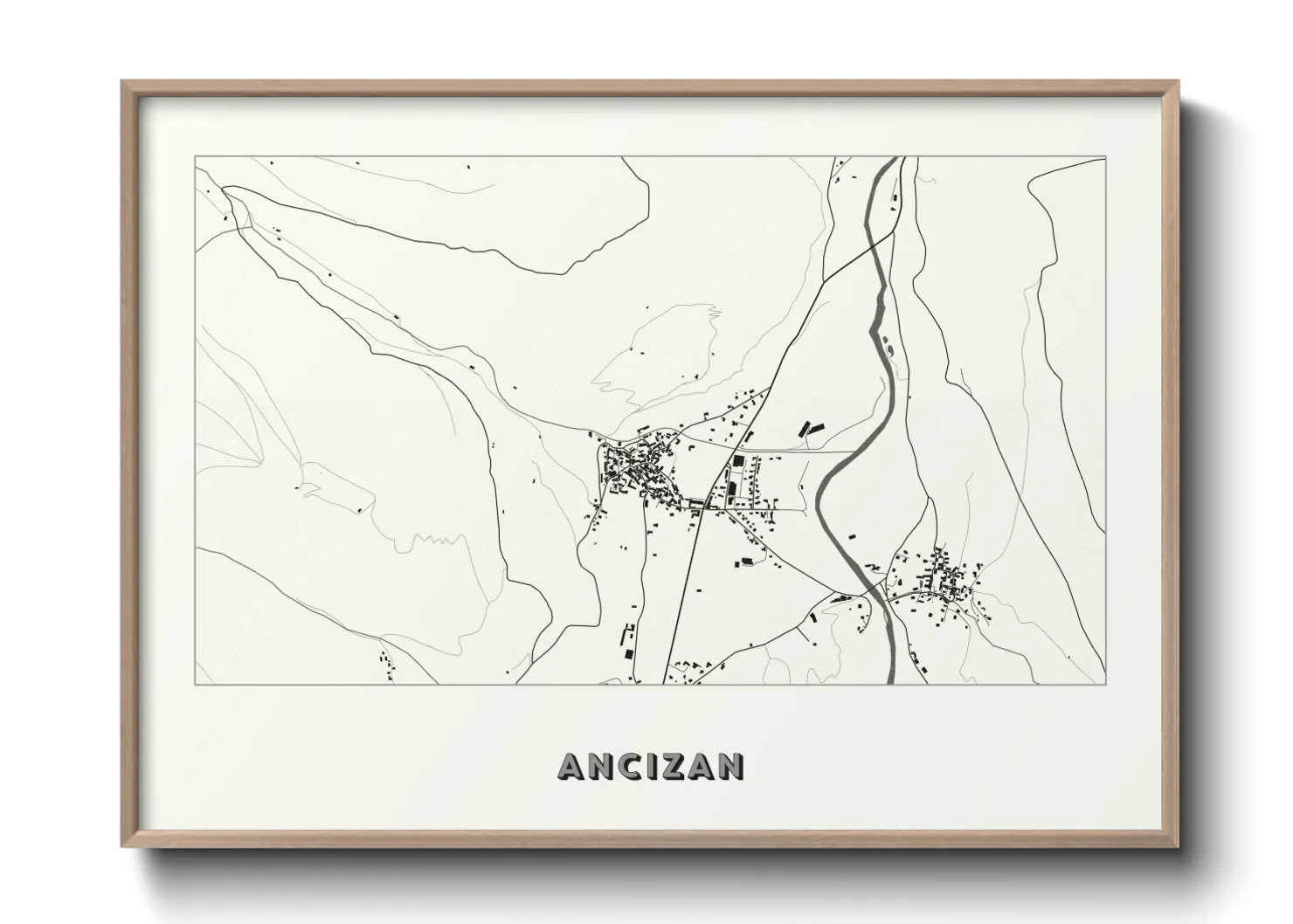 Une affiche de carte sur Ancizan