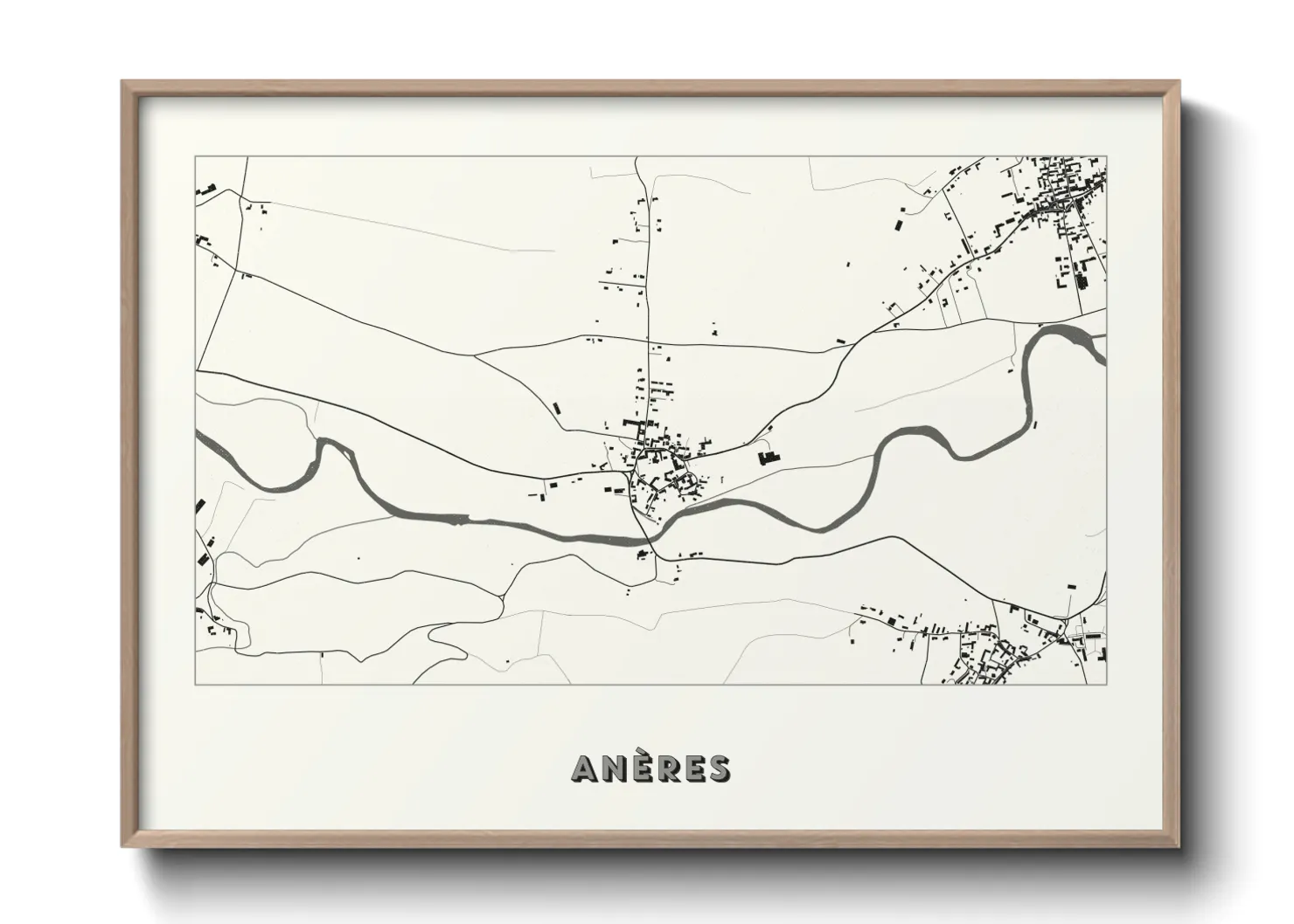 Une affiche de carte sur Anères