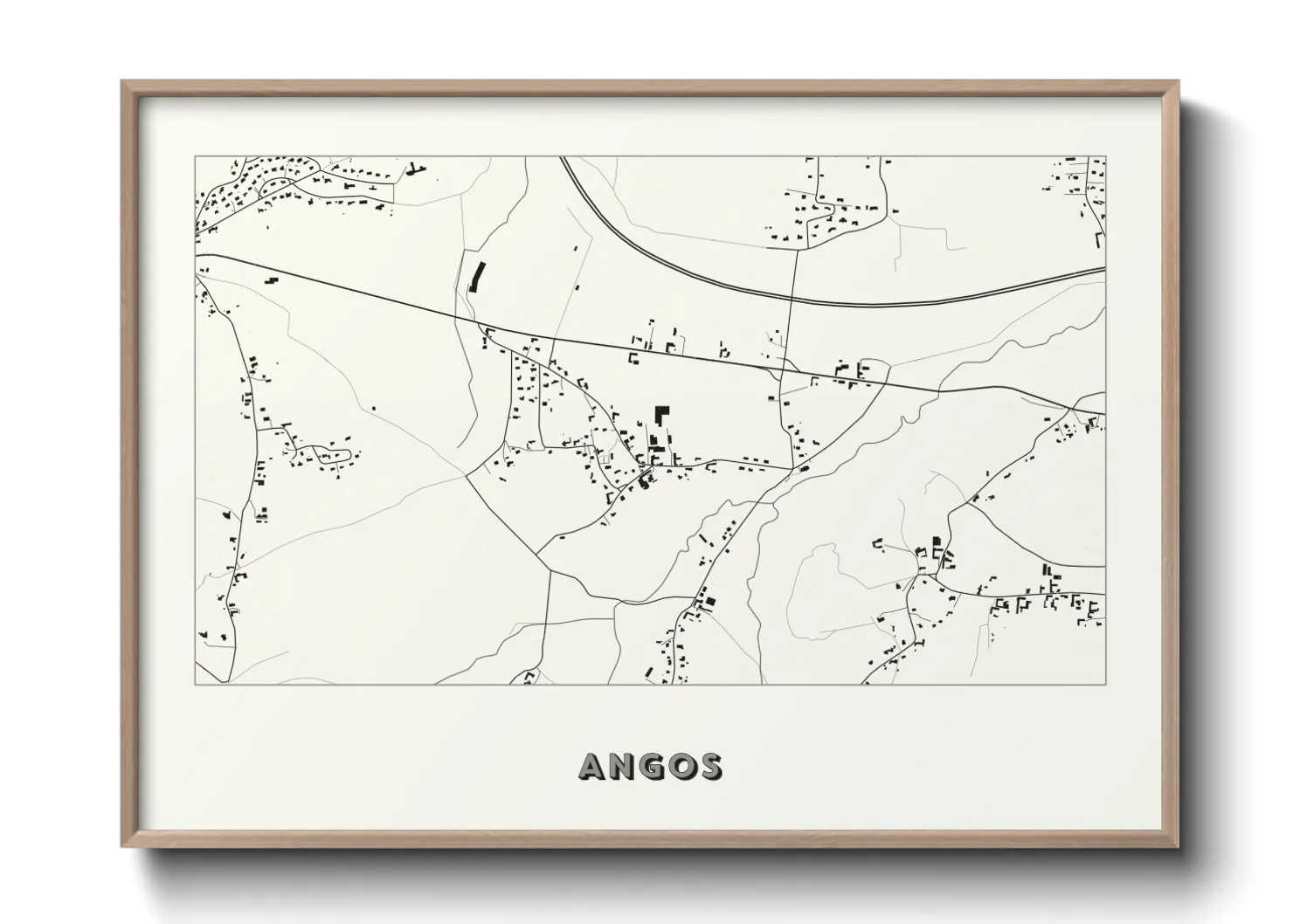 Une affiche de carte sur Angos
