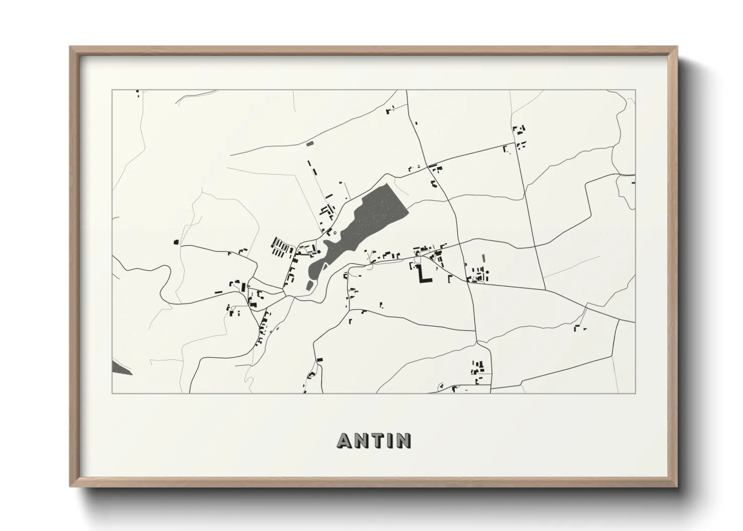 Une affiche de carte sur Antin