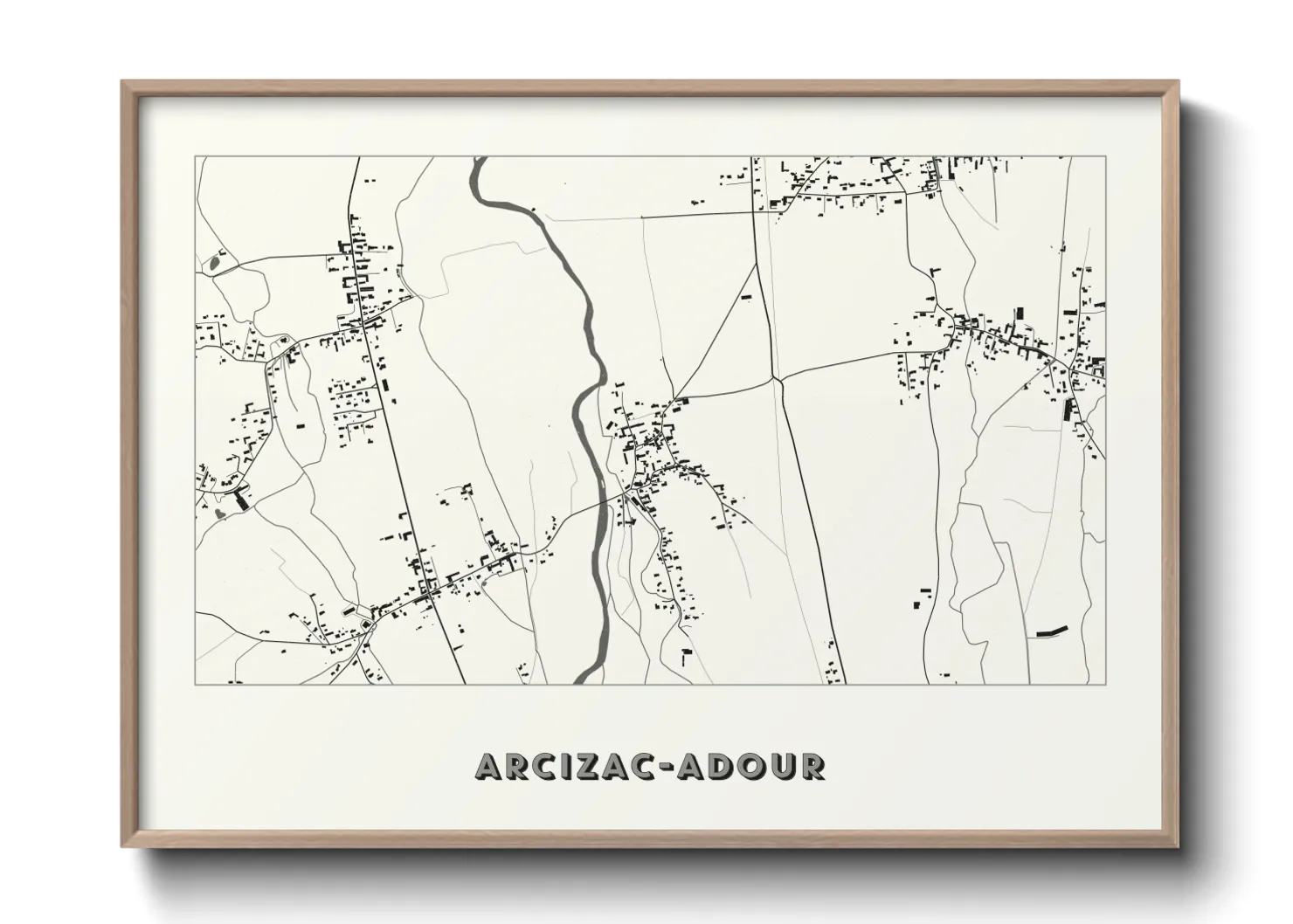 Une affiche de carte sur Arcizac-Adour