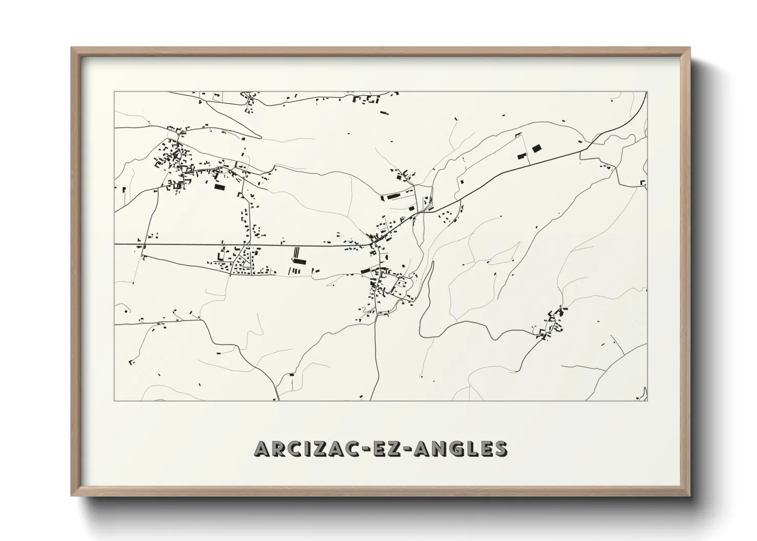 Une affiche de carte sur Arcizac-ez-Angles