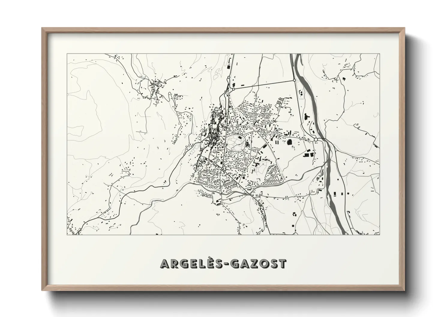 Une affiche de carte sur Argelès-Gazost