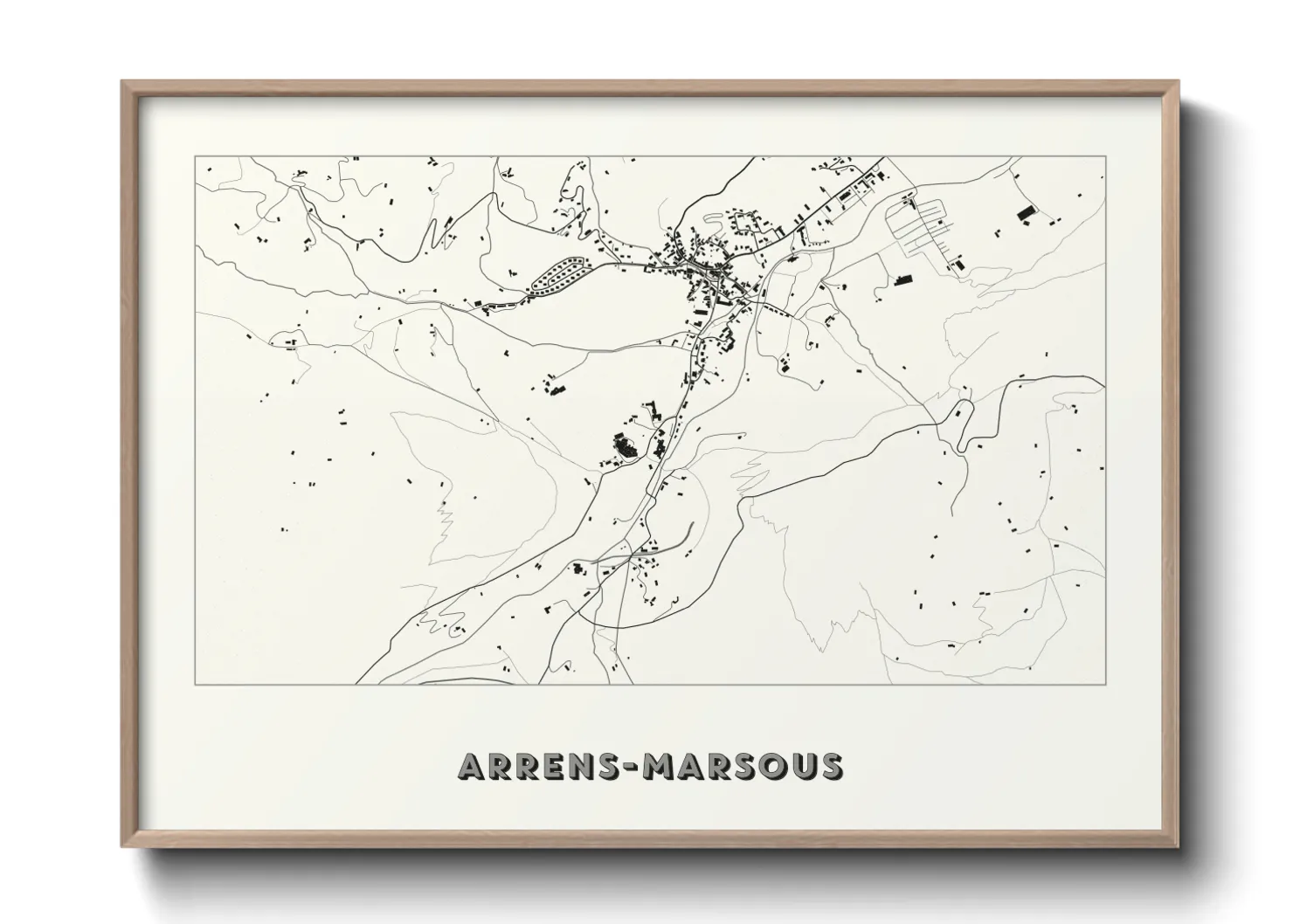 Une affiche de carte sur Arrens-Marsous