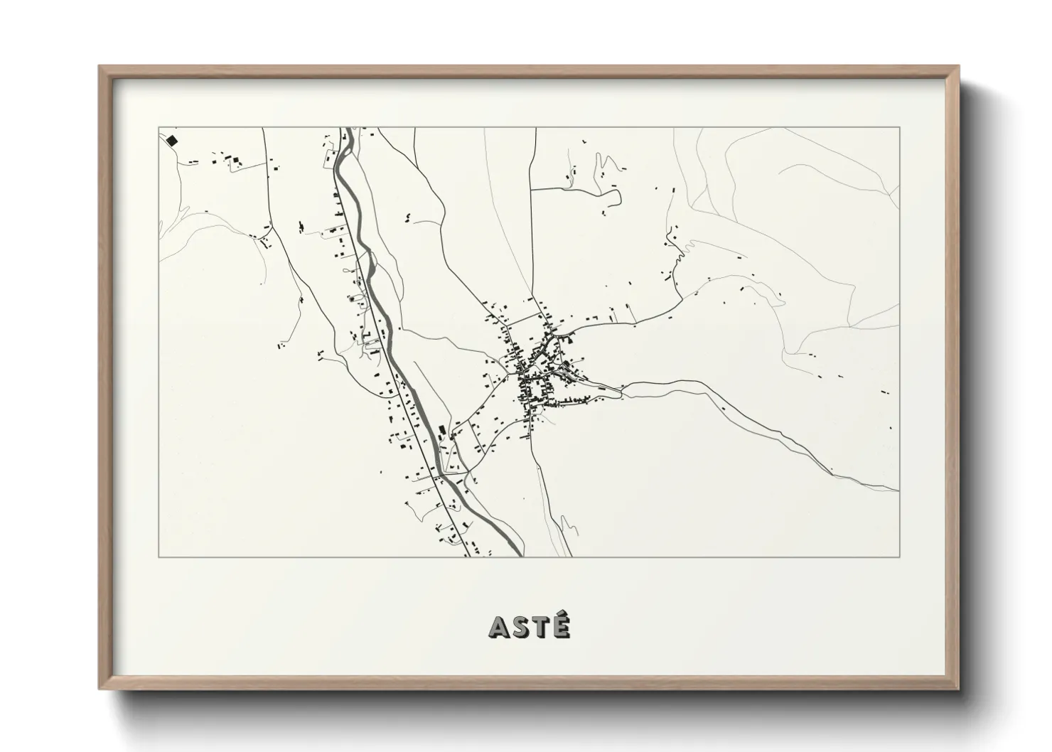 Une affiche de carte sur Asté