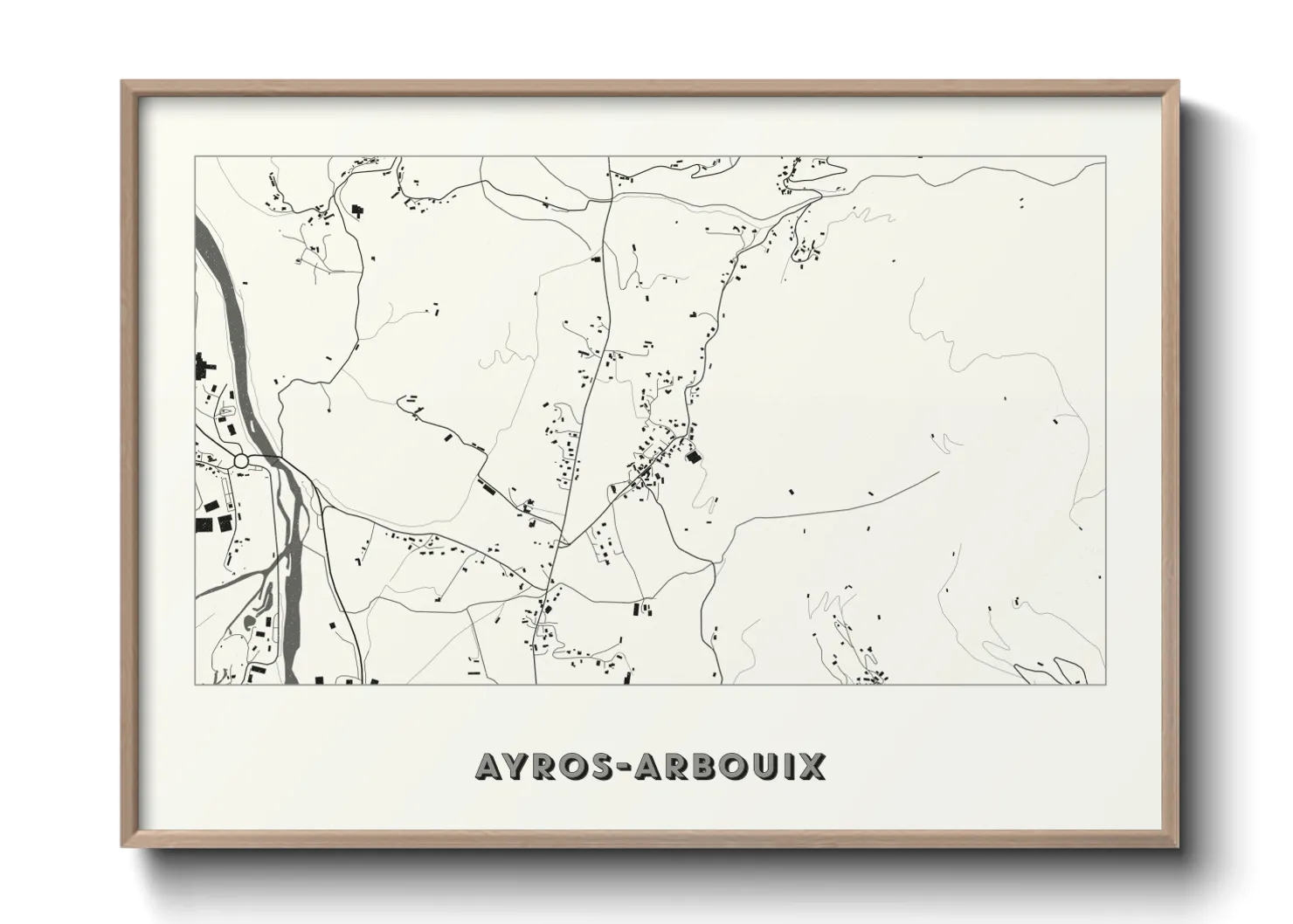 Une affiche de carte sur Ayros-Arbouix