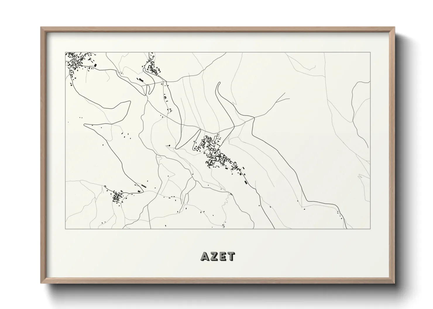 Une affiche de carte sur Azet