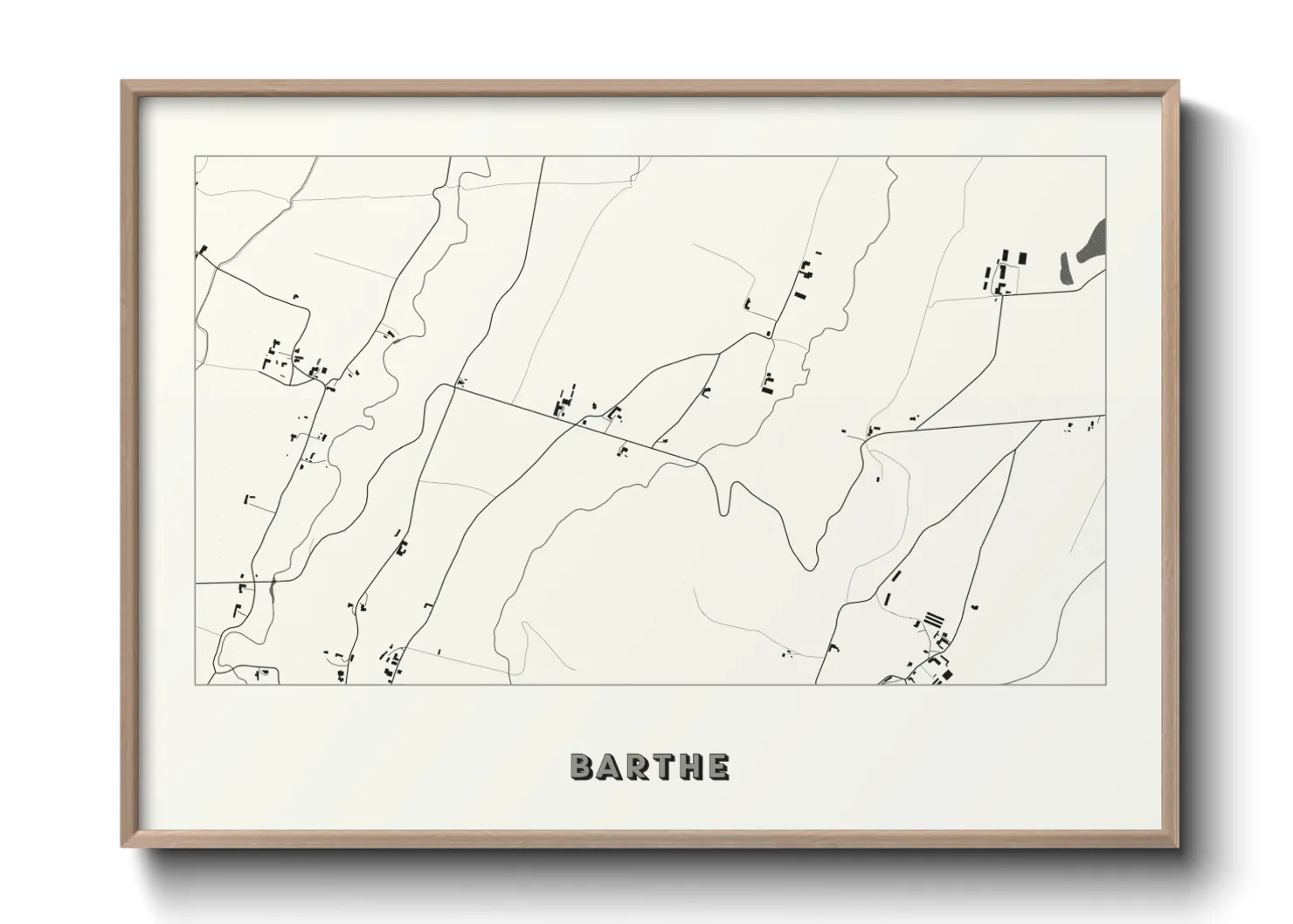 Une affiche de carte sur Barthe