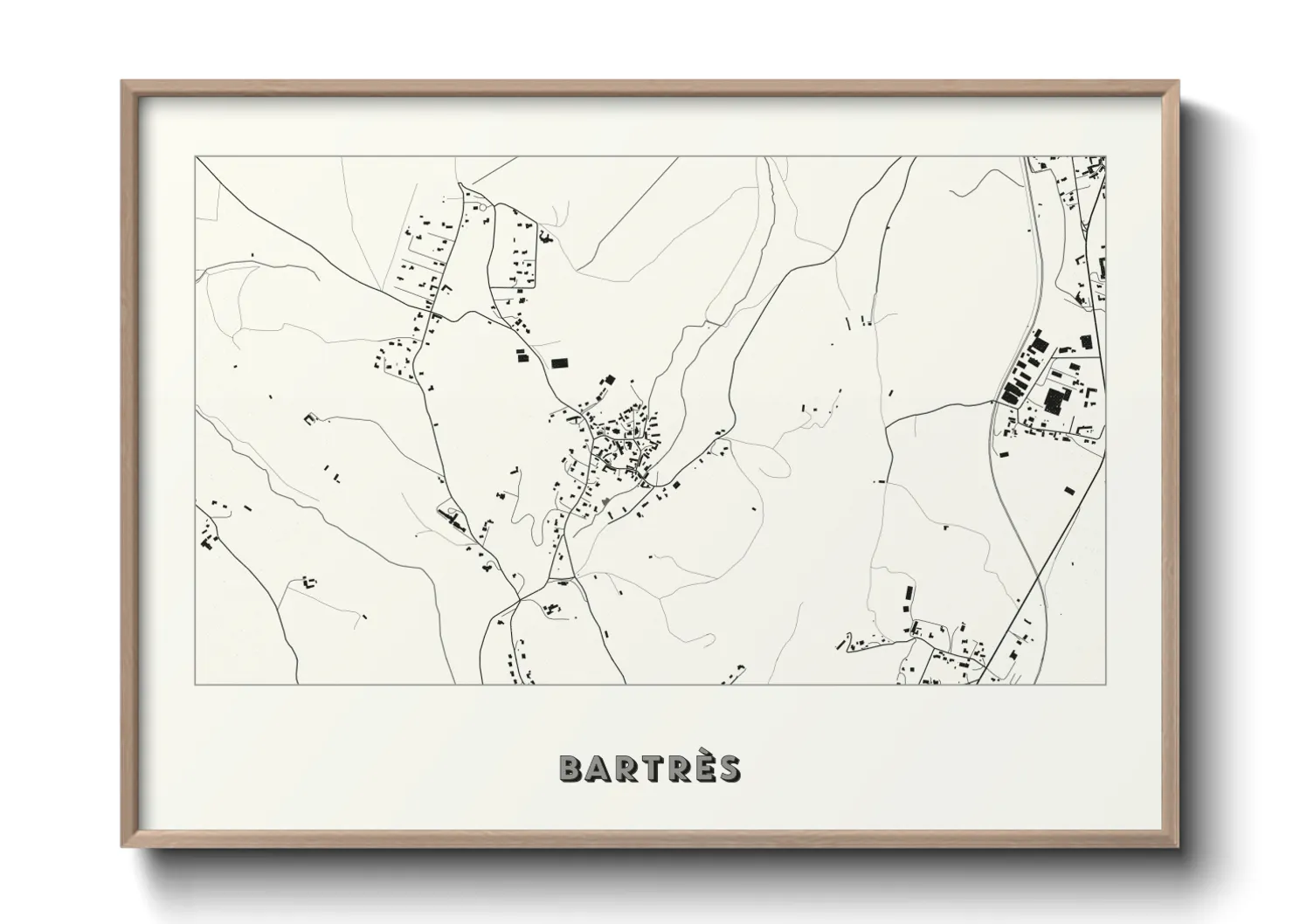 Une affiche de carte sur Bartrès