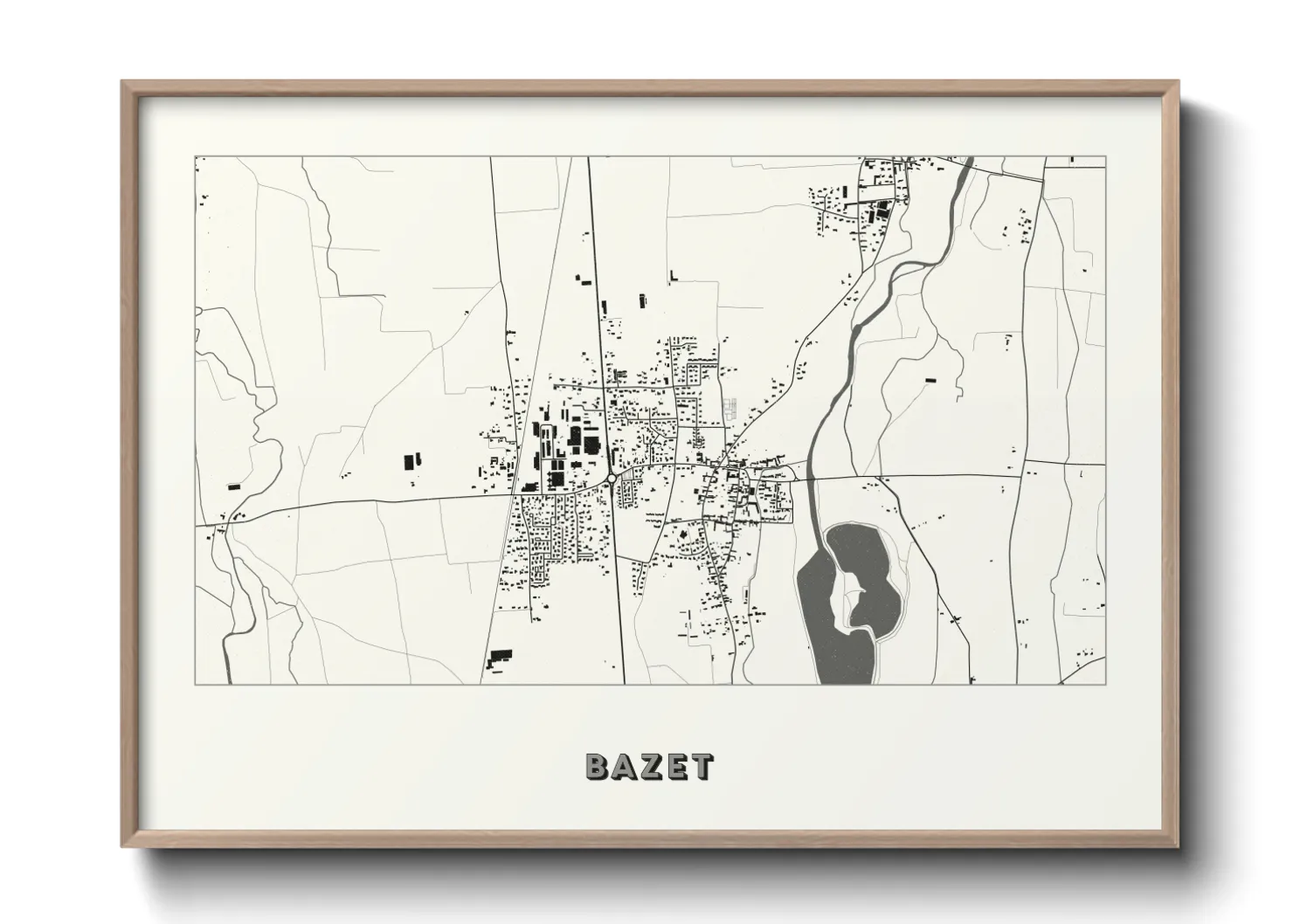 Une affiche de carte sur Bazet
