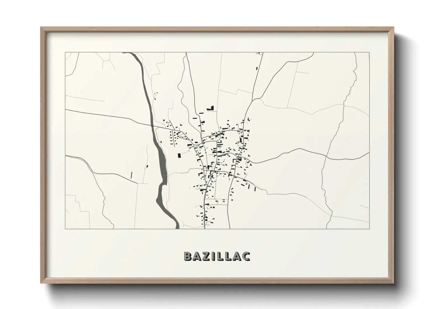 Une affiche de carte sur Bazillac