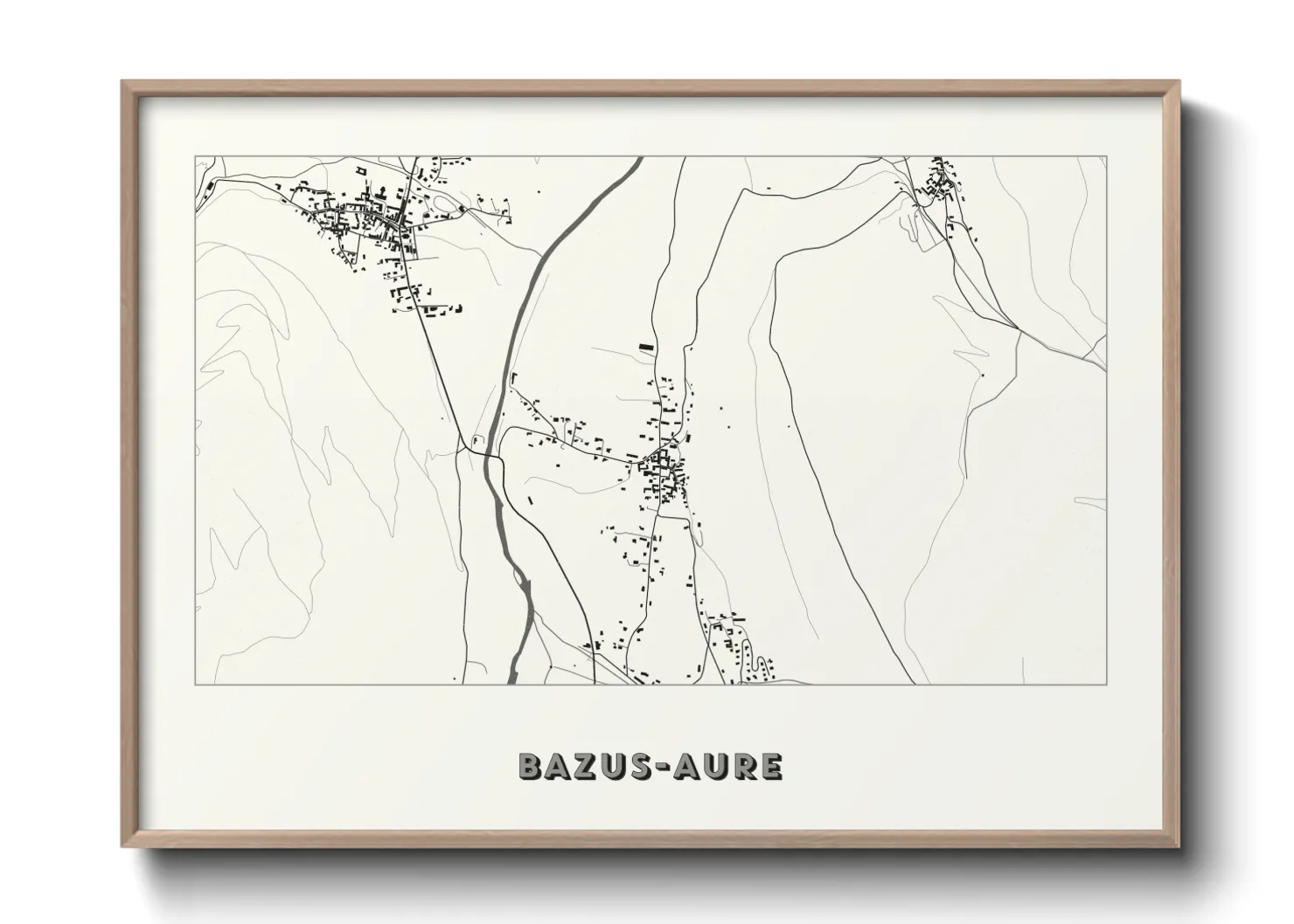 Une affiche de carte sur Bazus-Aure