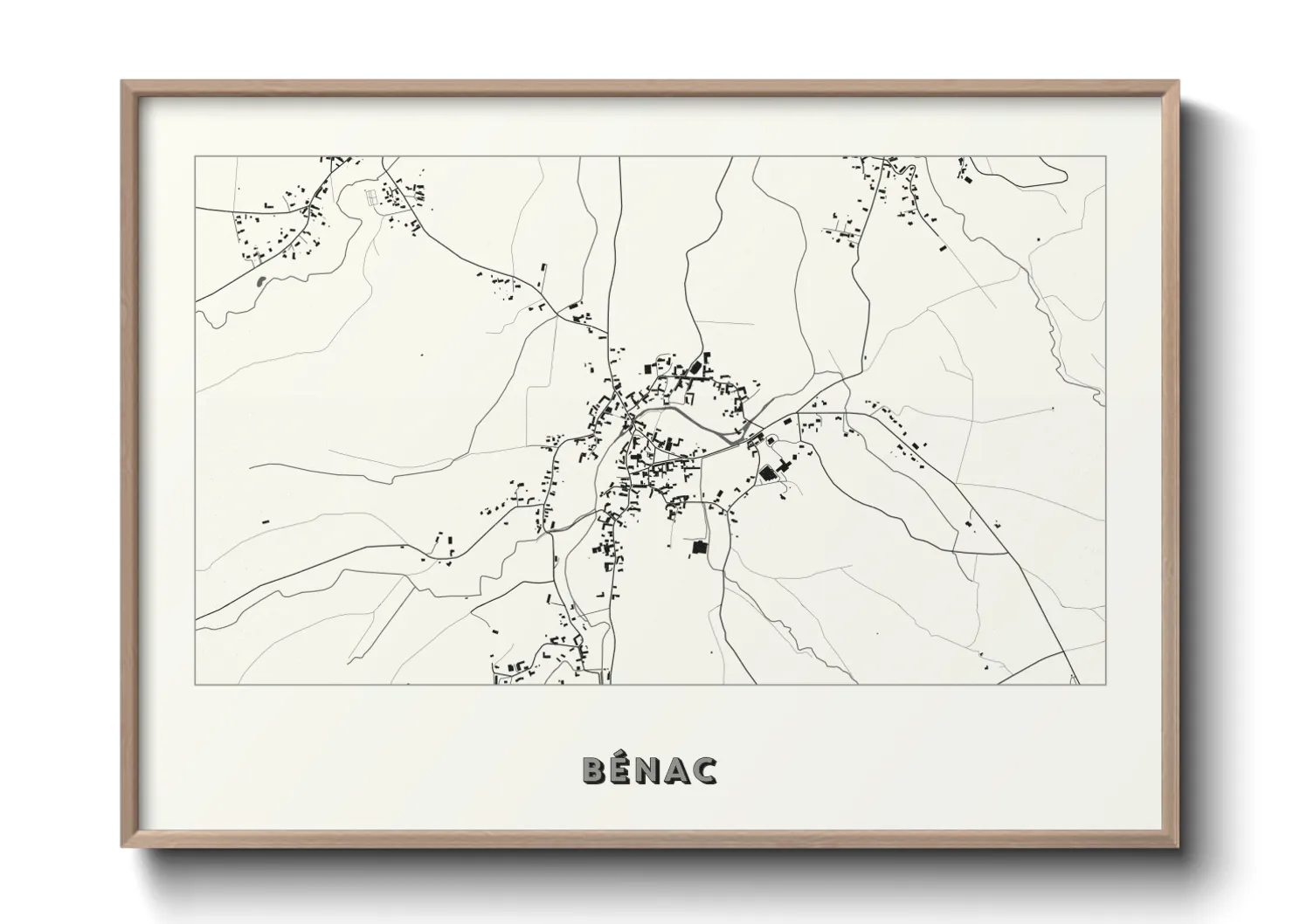 Une affiche de carte sur Bénac