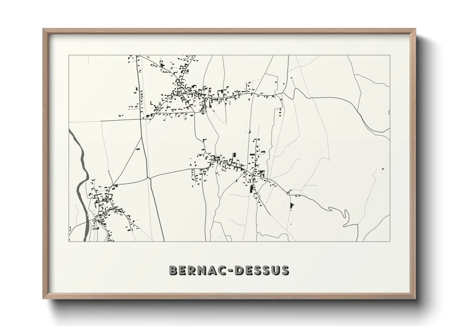 Une affiche de carte sur Bernac-Dessus