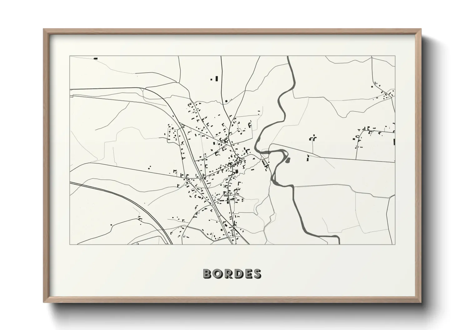 Une affiche de carte sur Bordes