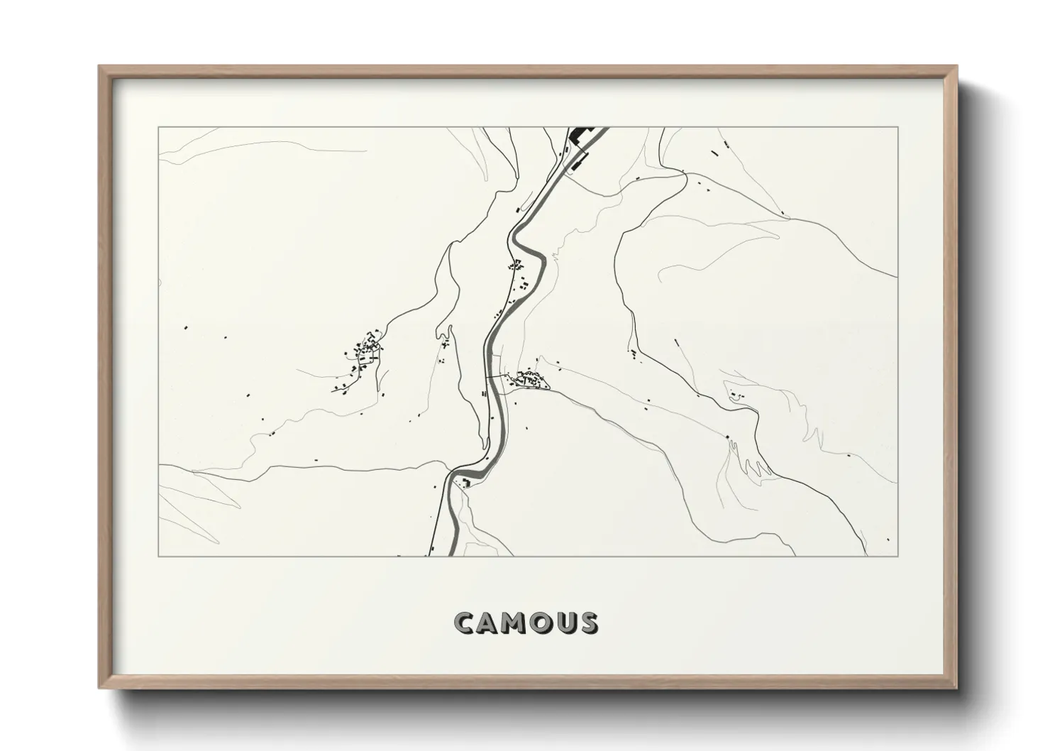 Une affiche de carte sur Camous