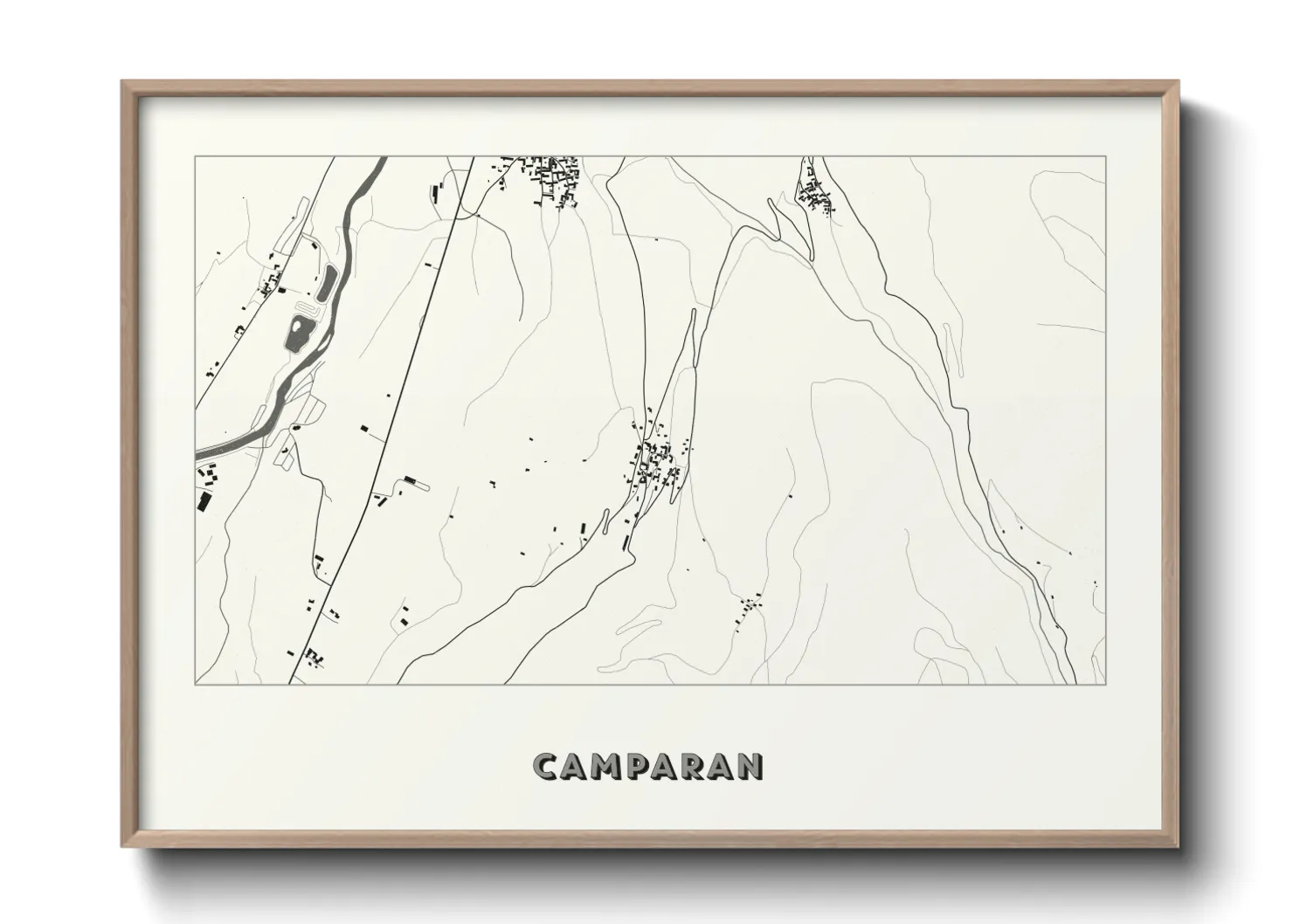 Une affiche de carte sur Camparan