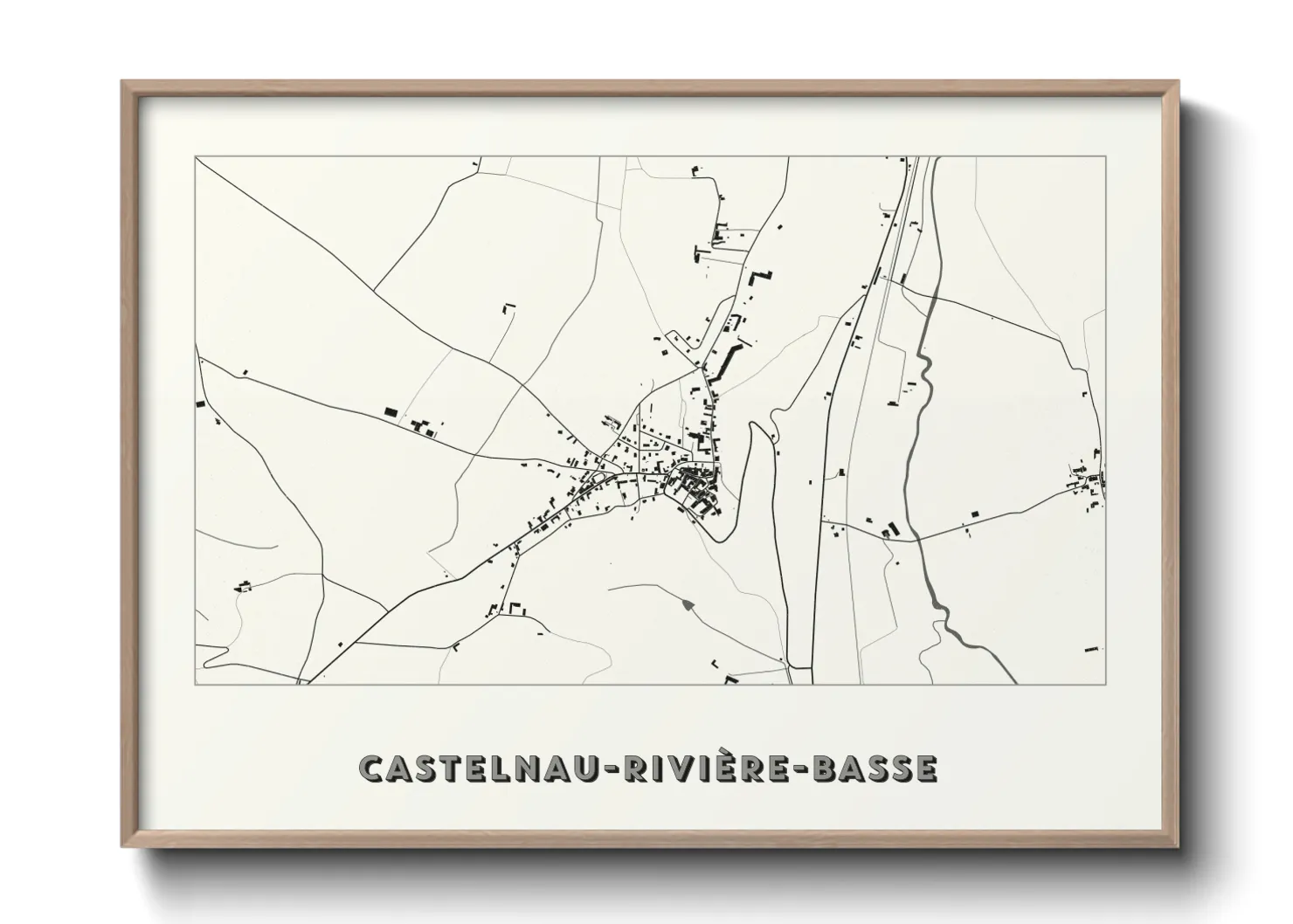 Une affiche de carte sur Castelnau-Rivière-Basse