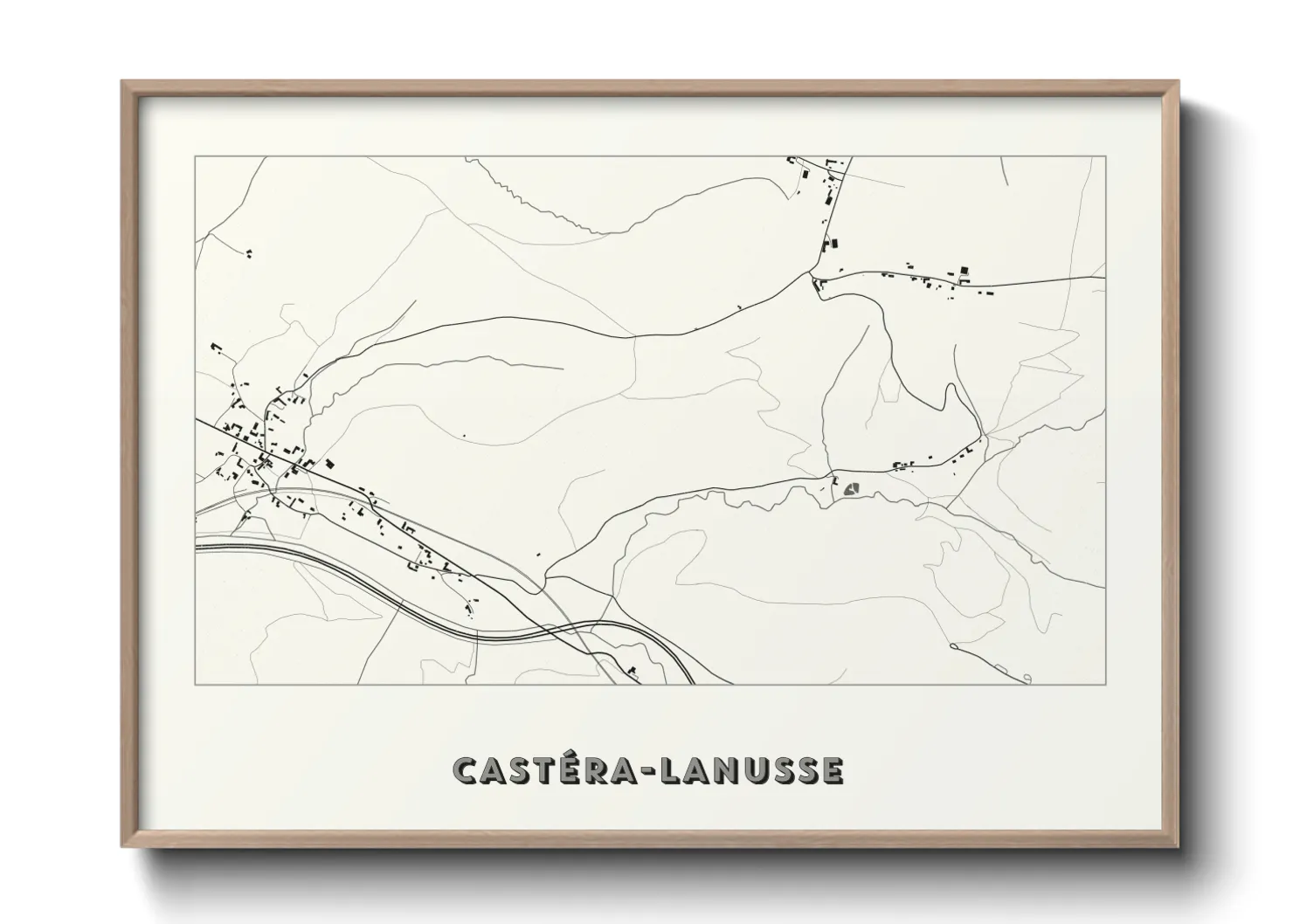 Une affiche de carte sur Castéra-Lanusse