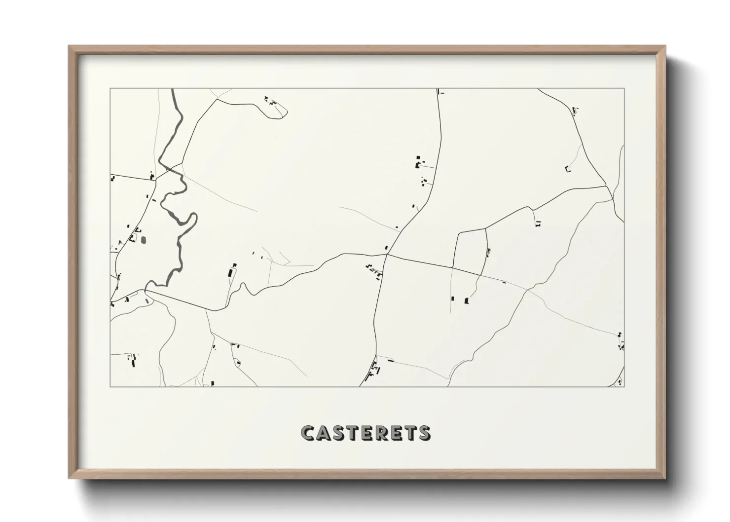 Une affiche de carte sur Casterets