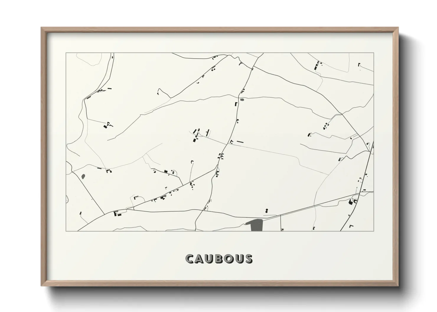 Une affiche de carte sur Caubous